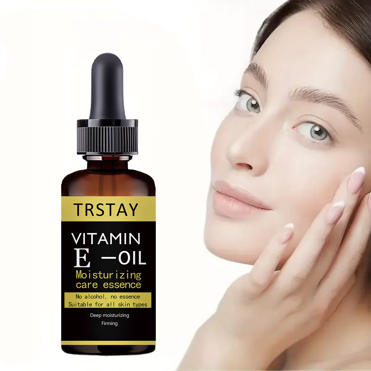 Essence pour le visage à la vitamine E, huile essentielle hydratante, raffermissante, éclaircissante