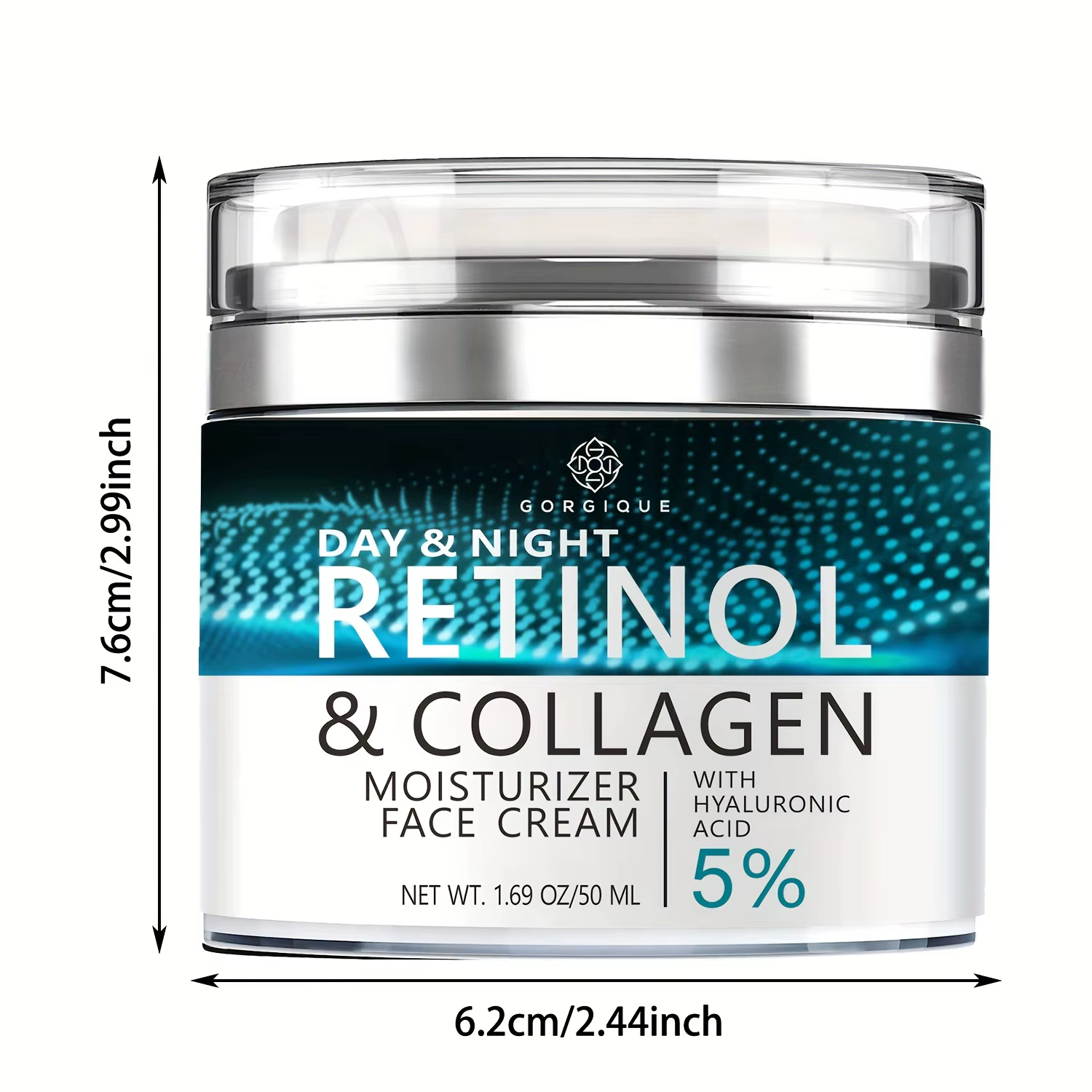 Crème hydratante pour le visage Gorgique au rétinol - Crème hydratante anti-âge jour et nuit