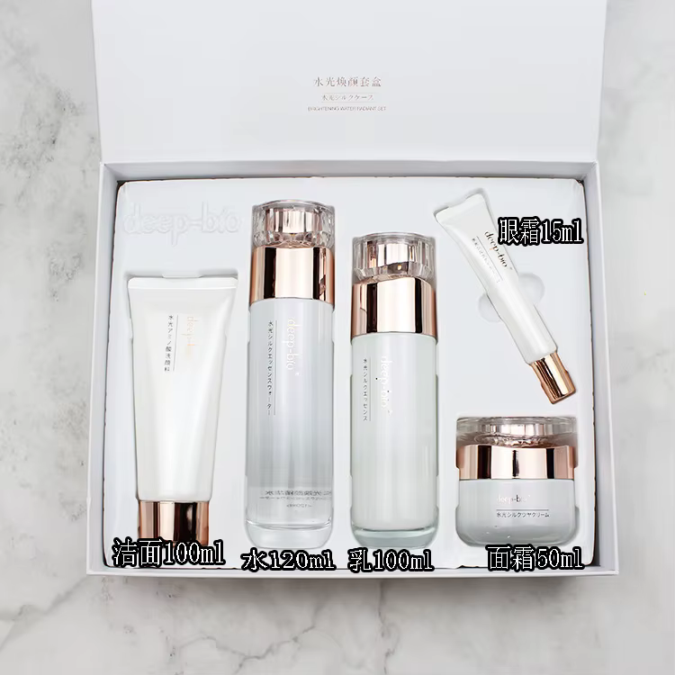 Ensemble hydratant pour la peau Deep-bio : nettoyant hydratant, essence, eau, émulsion, crème pour l