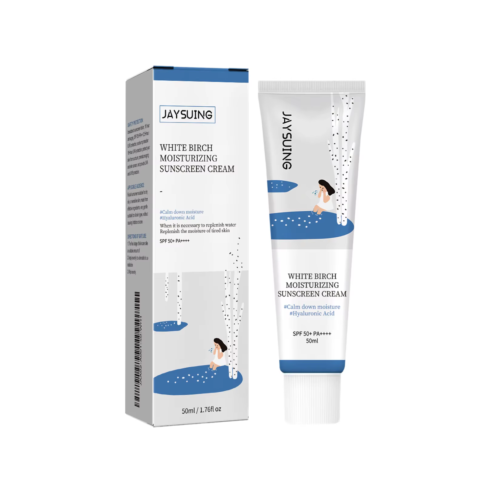 Crème solaire hydratante SPF50+ PA+++ à large spectre, contrôle du sébum, protection UV, légère, non