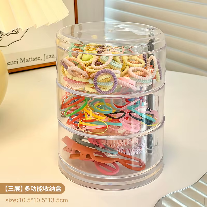 Boîte de rangement pour accessoires de cheveux en acrylique, élastiques, pinces à cheveux, coiffes,