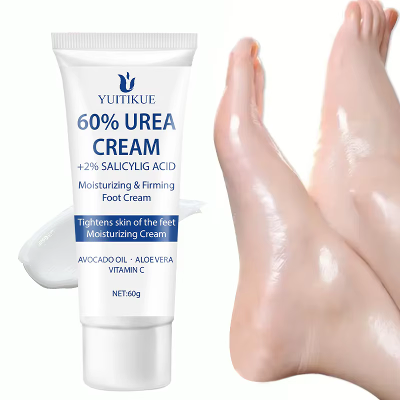 YUITIKUE Crème réparatrice pour pieds à l'urée 60 % 60 g – pour peaux rugueuses, sèches et craquelée
