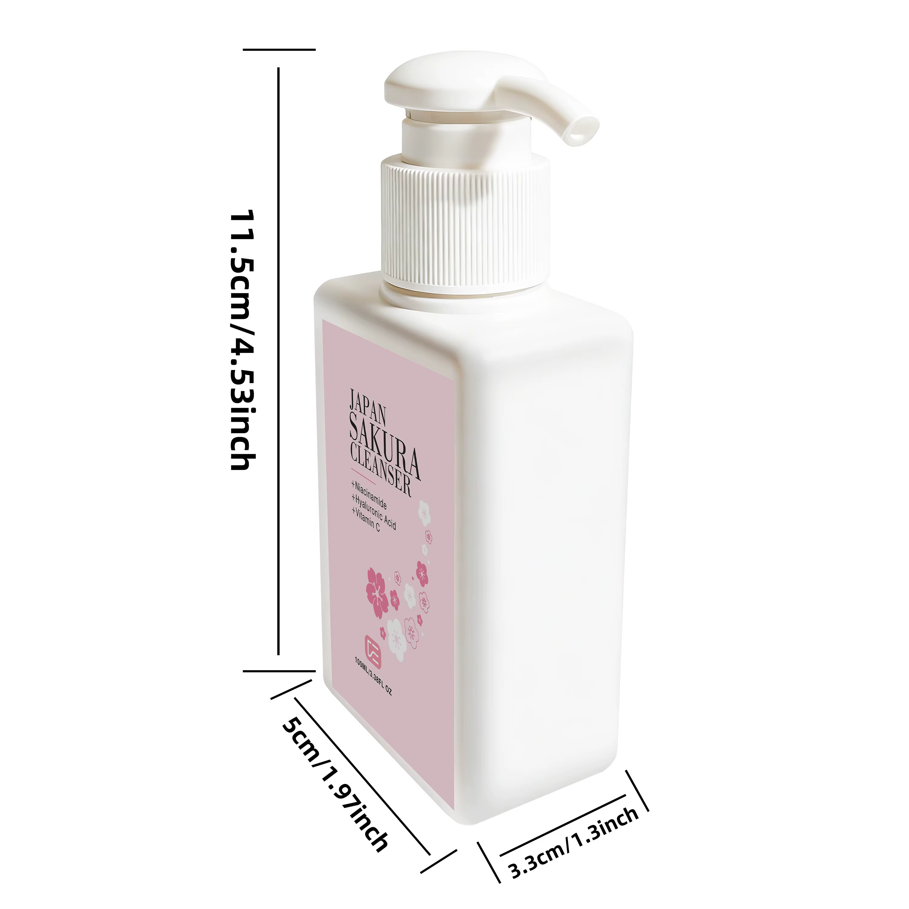 2pcs veérenae JAPAN SAKURA CLEANSER, Nettoyant pour le visage pour un nettoyage en profondeur des po