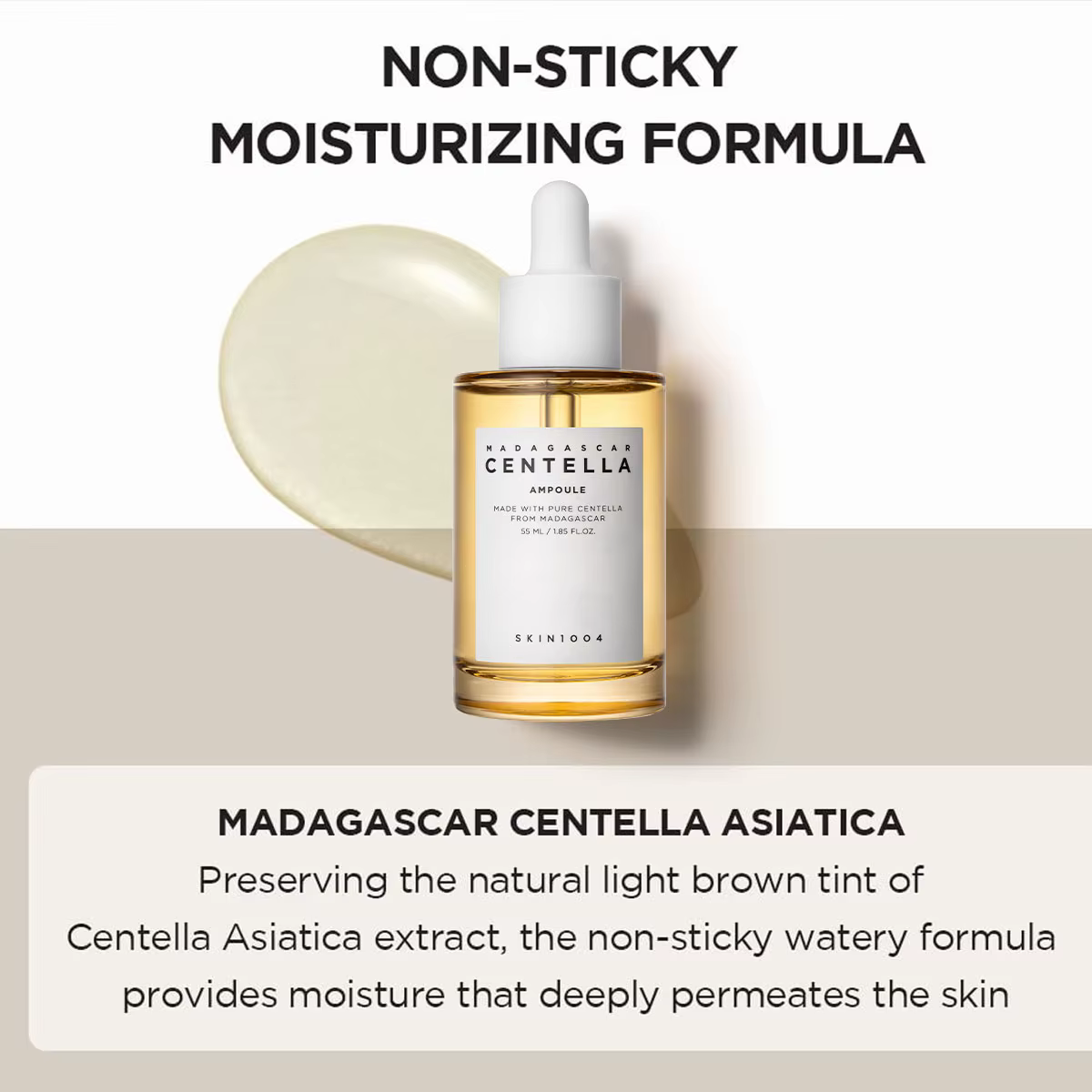 SKIN1004 Ampoule à la Centella de Madagascar 55ml, apaisante et régénérante, calme les rougeurs, lég