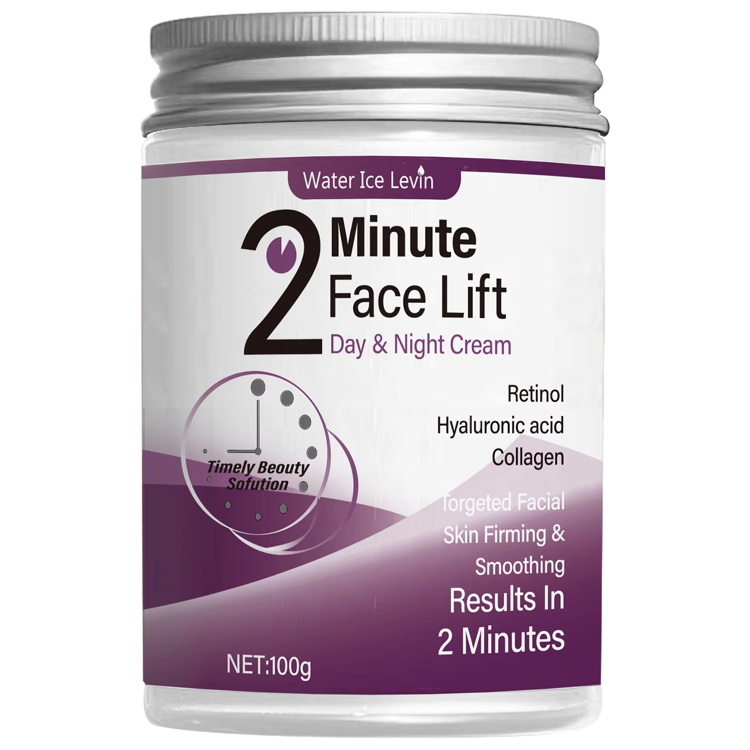 Crème de jour et de nuit pour lifting du visage en 2 minutes avec rétinol, acide hyaluronique et col