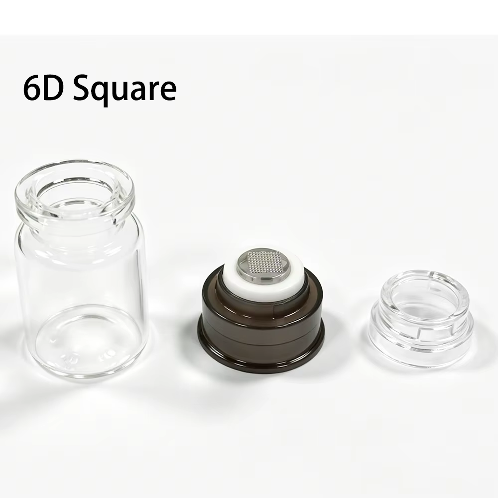 Sérum de micro-aiguilletage 6D Derma Stamp, aiguilles en silicone rondes, nano, carrées, cristalline