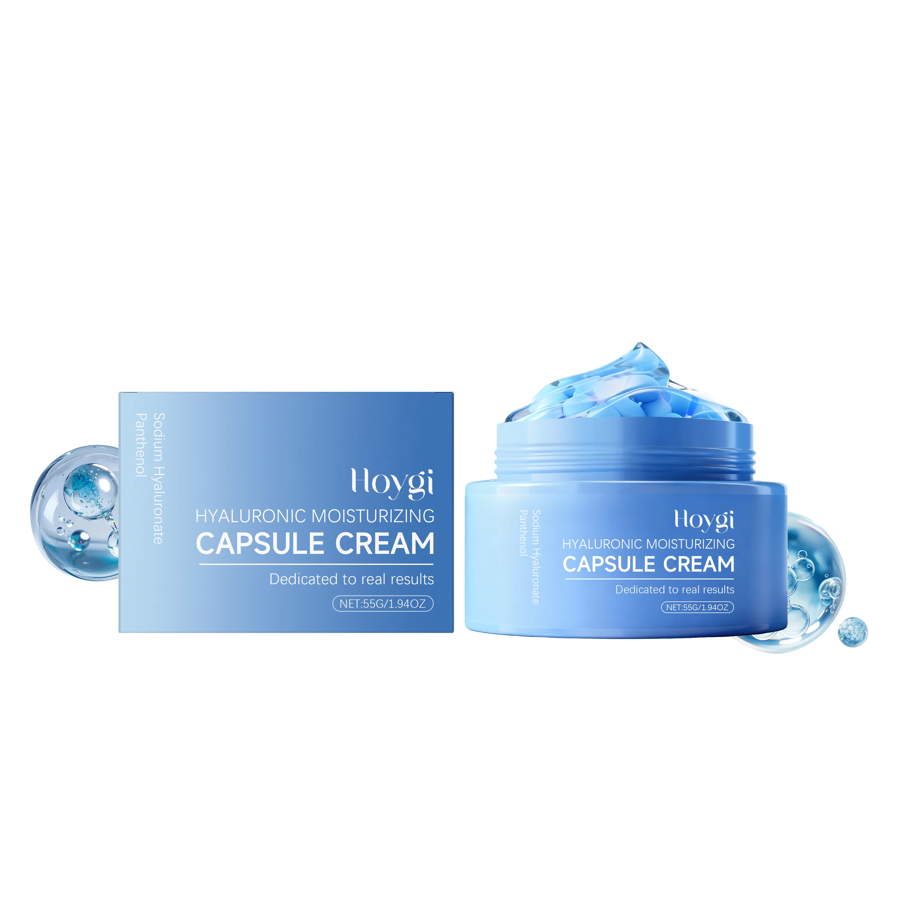 Crème hydratante en capsules à l'acide hyaluronique, réparation de la barrière cutanée, hydratation 