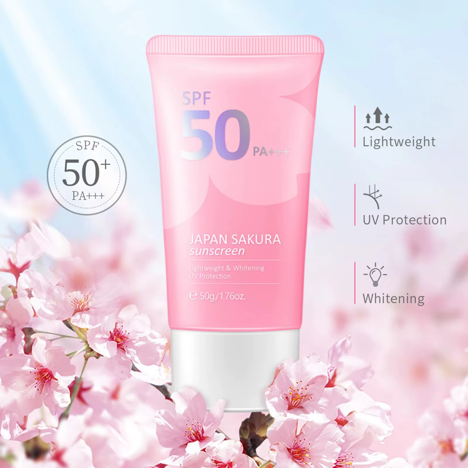 LAIKOU visage corps blanchissant Sakura crème solaire SPF50 + rafraîchissant imperméable UV protecte
