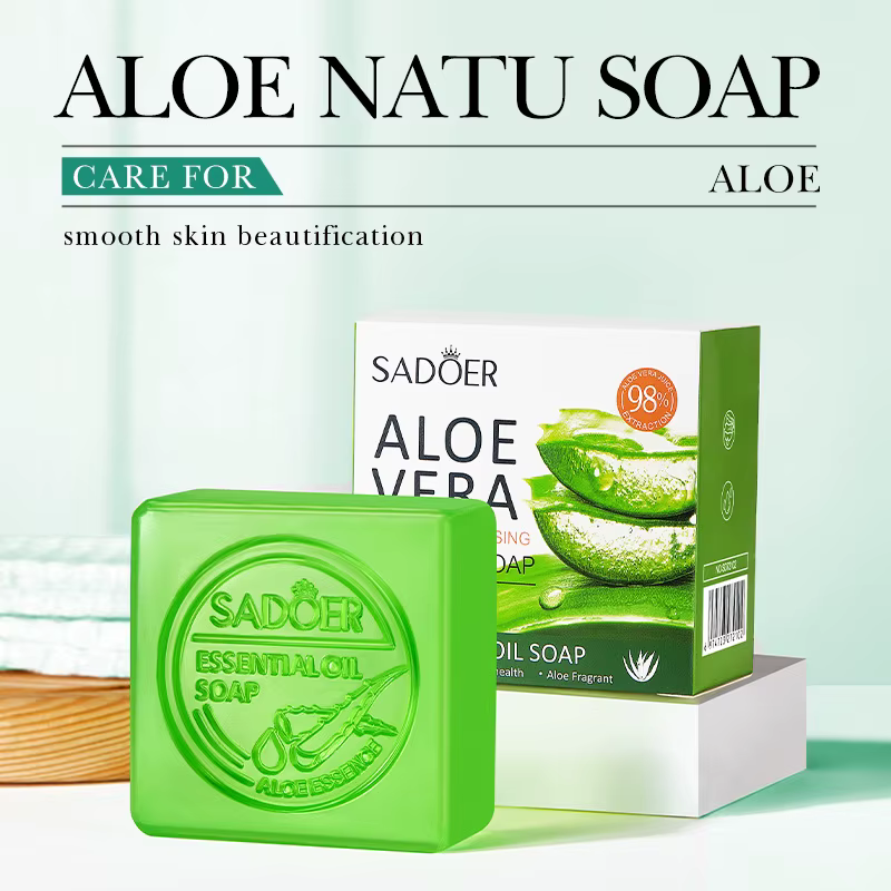 Savon naturel nettoyant lisse à l'aloe Vera, huile essentielle lisse faite à la main, 100g