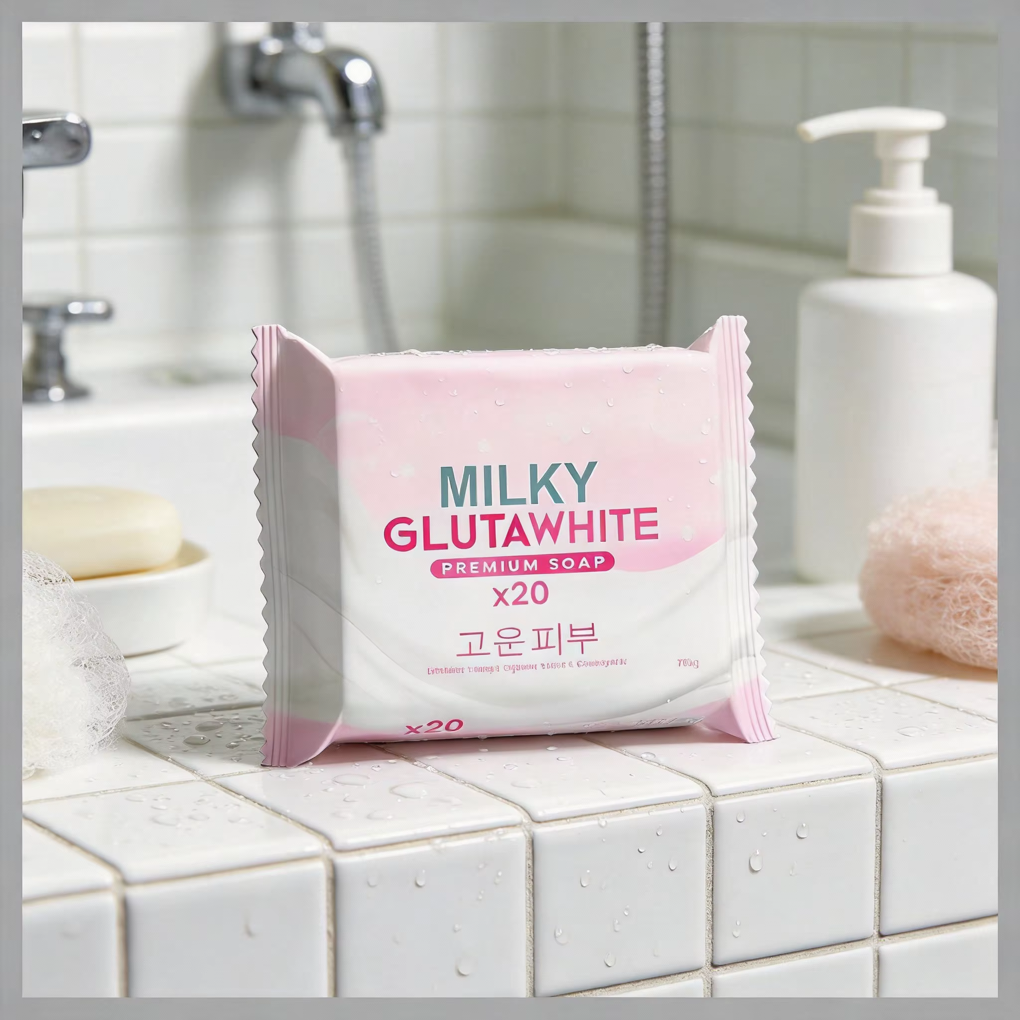 Savon coréen MILKY GLUTAWHITE Premium 70g, nettoyage en profondeur, nourrissant, mousse riche, soin 