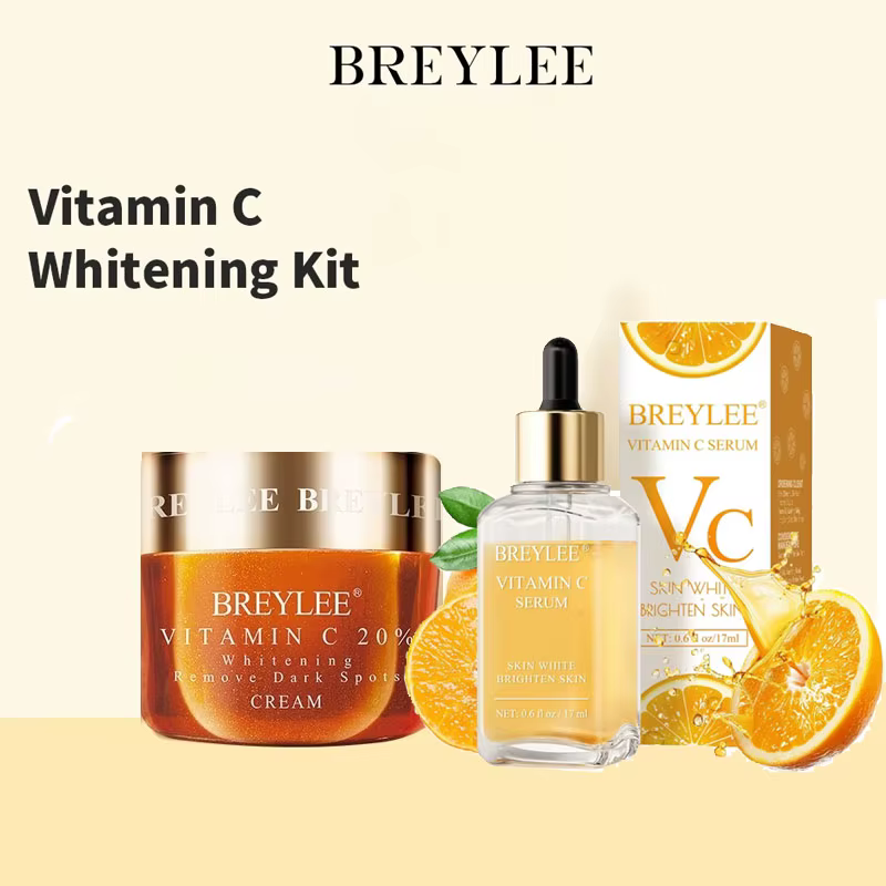 BREYLEE Ensemble deux pièces de crème pour le visage au sérum pour le visage à la vitamine C