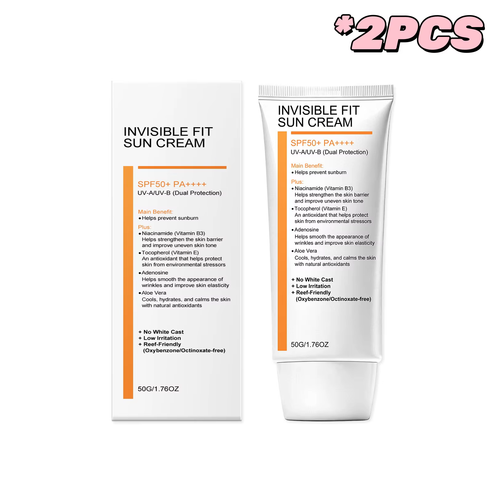 Crème solaire pour la peau SPF50+ à la niacinamide, hydrate, réduit les ridules, isolation UV, renfo