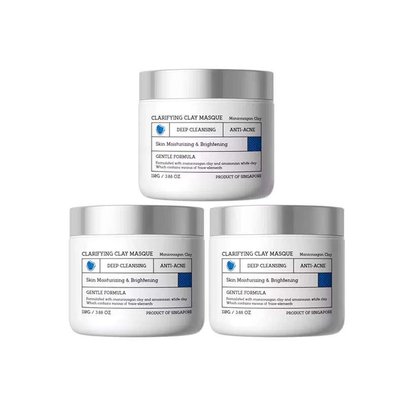 110g × 3 Masque d'argile clarifiant NING – Nettoyant en profondeur à triple action avec acides aminé