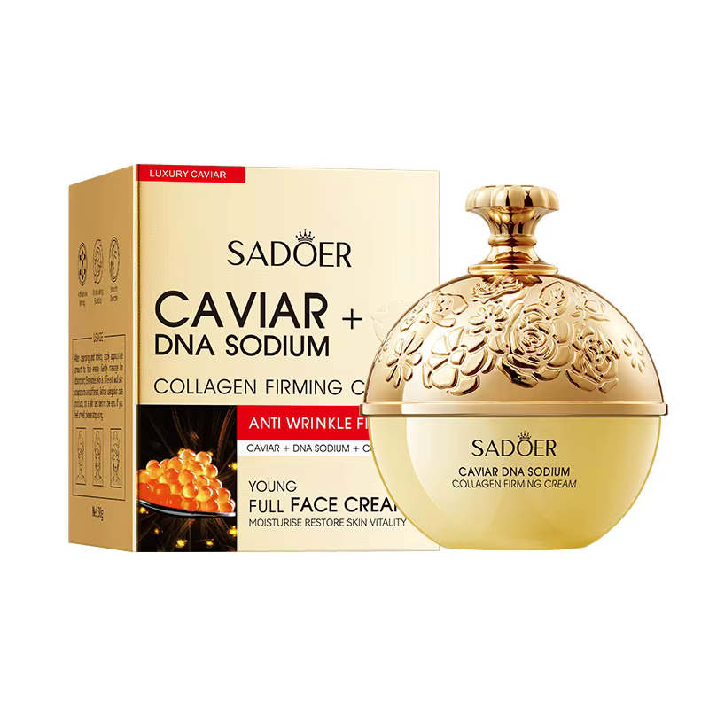 Crème Visage Raffermissante au Caviar Anti-Rides, Collagène Éclaircissant, Hydratation Profonde, Lis