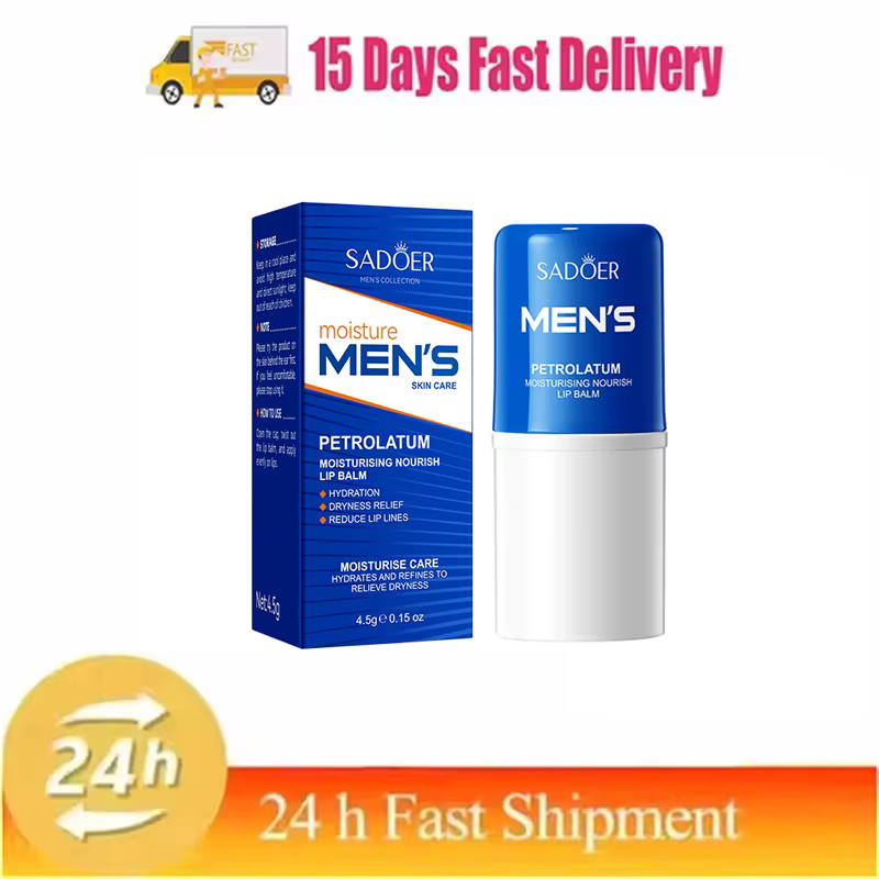 Baume à lèvres pour hommes, hydratant, estompe les lignes, Anti-fissuration, élimine la peau morte, 