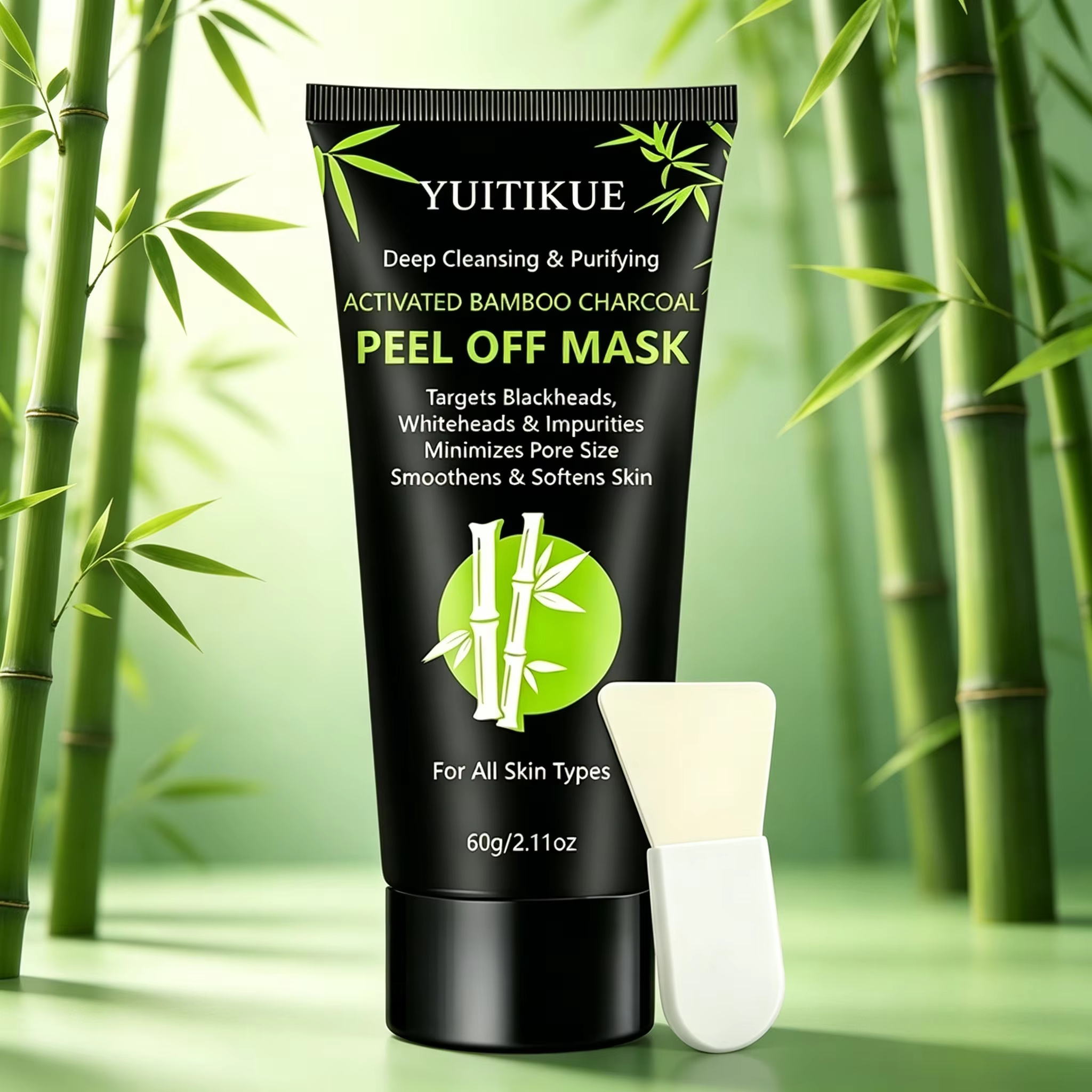 Masque peel-off au charbon de bambou activé, purification profonde, élimination des points noirs, mi