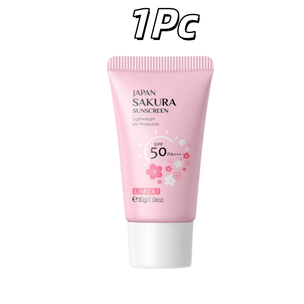 Crème solaire éclaircissante LAIKOU Japan Sakura SPF 50+ pour le visage et le corps, hydratante, iso