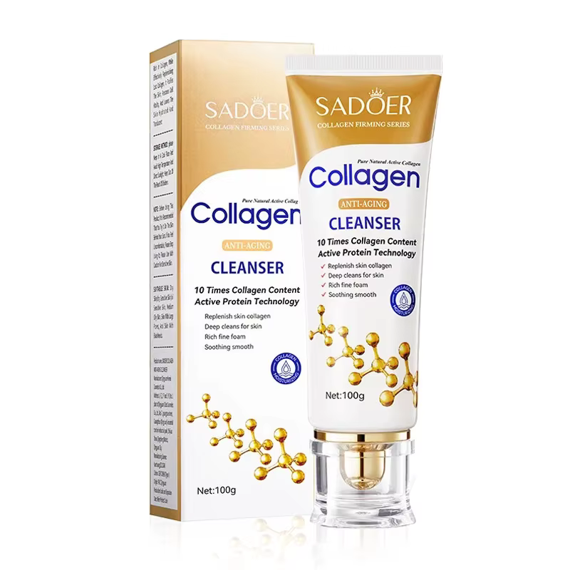 SADOER collagène nettoyant pour le visage soin raffermissant hydratant visage nettoyant visage mouss
