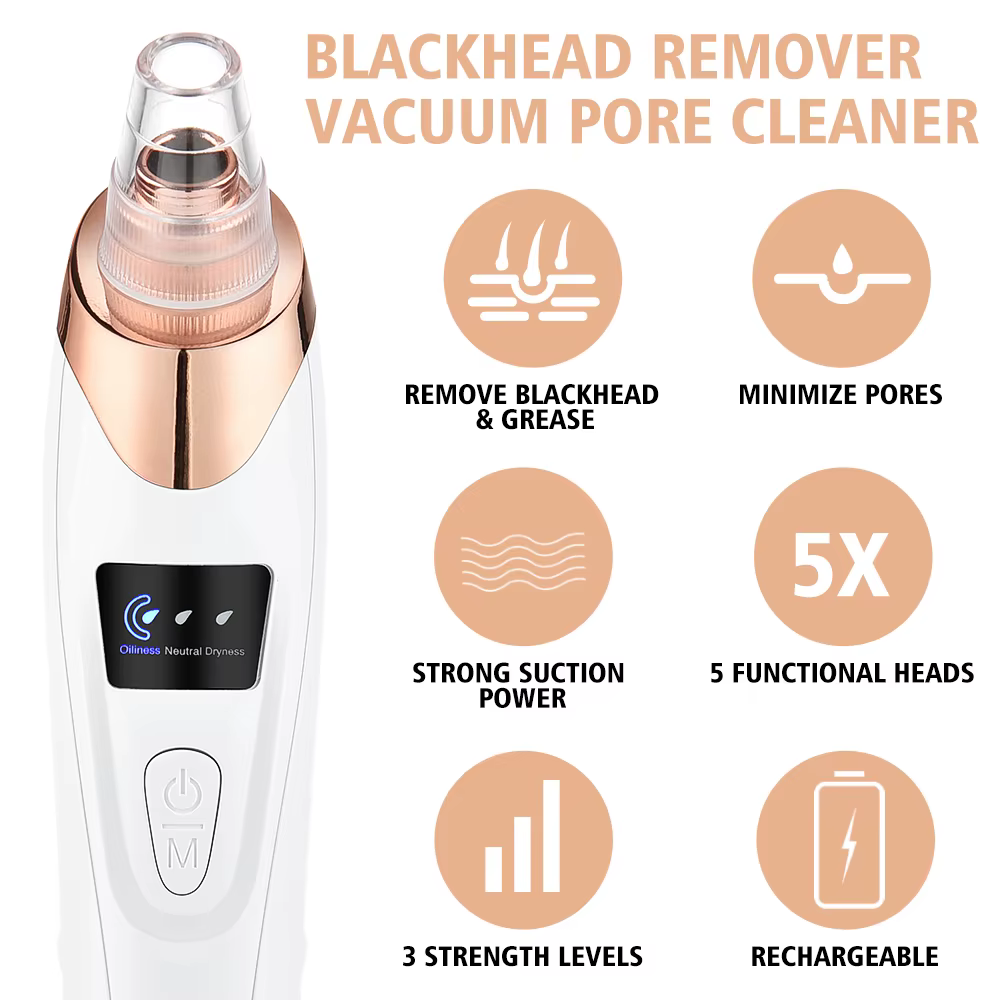 Dissolvant de points noirs pour le nettoyage du visage, machine de beauté à 3 modes d'aspiration, di