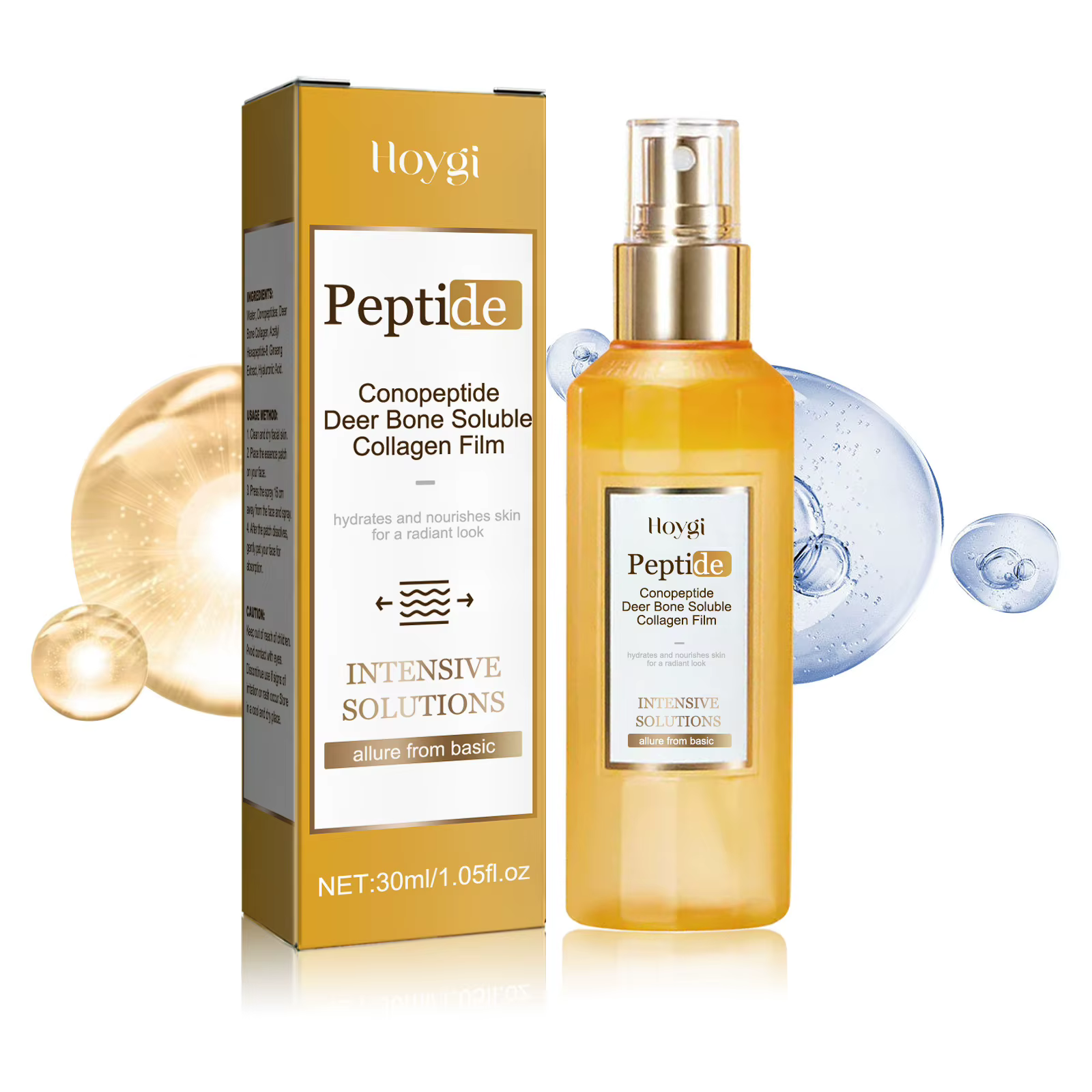 Spray Anti-âge peptidique, raffermissant, Lifting, réduit les ridules, éclaircit la Pigmentation, ta