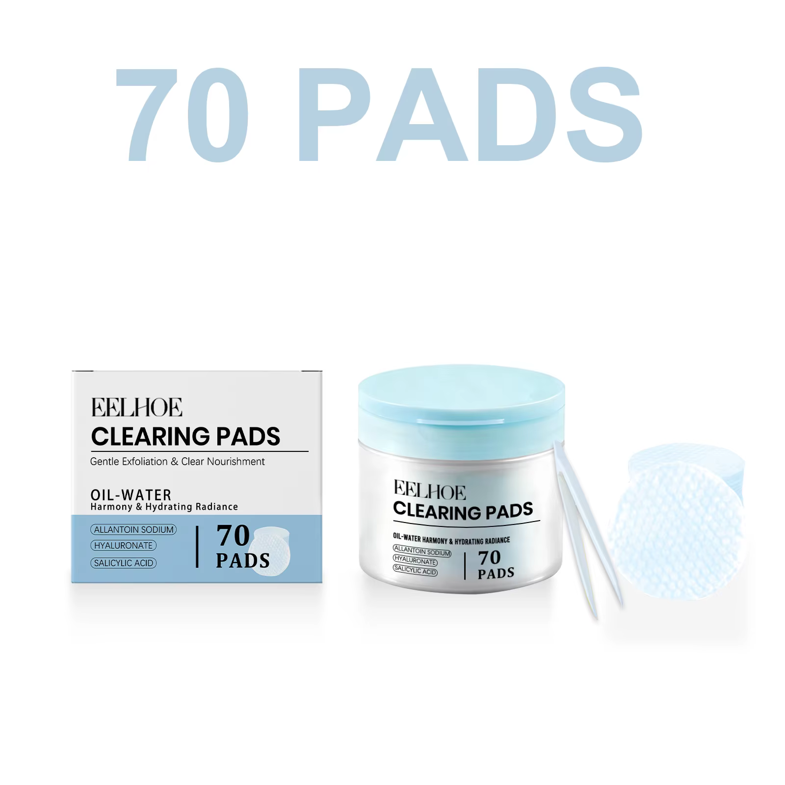 70/140/210/280 Tampons nettoyants à l'acide salicylique, exfoliants doux, hydratants, tonifiants, po
