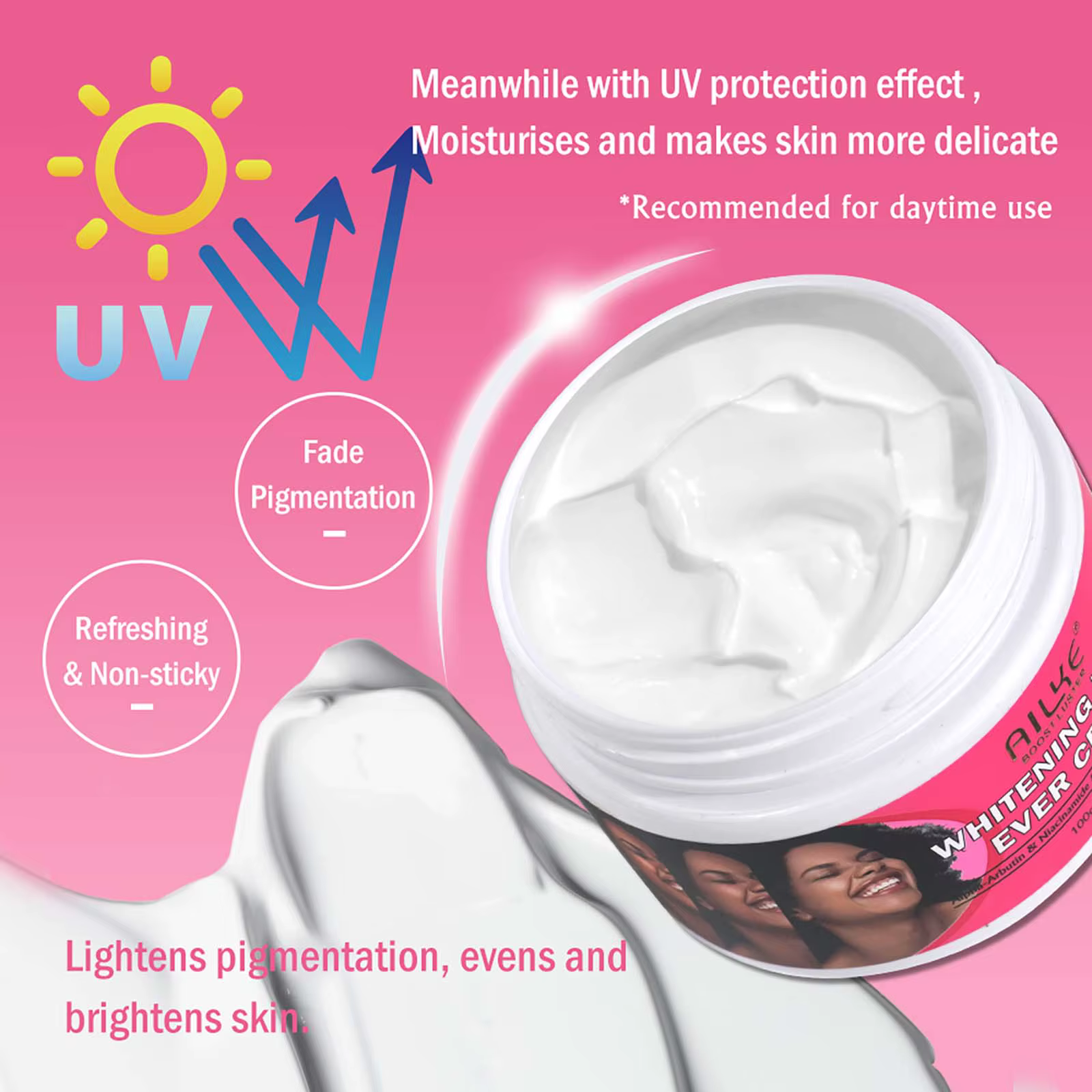 AILKE crème blanchissante pour le visage, éclaircissante à la Nicotinamide, réduit les taches foncée