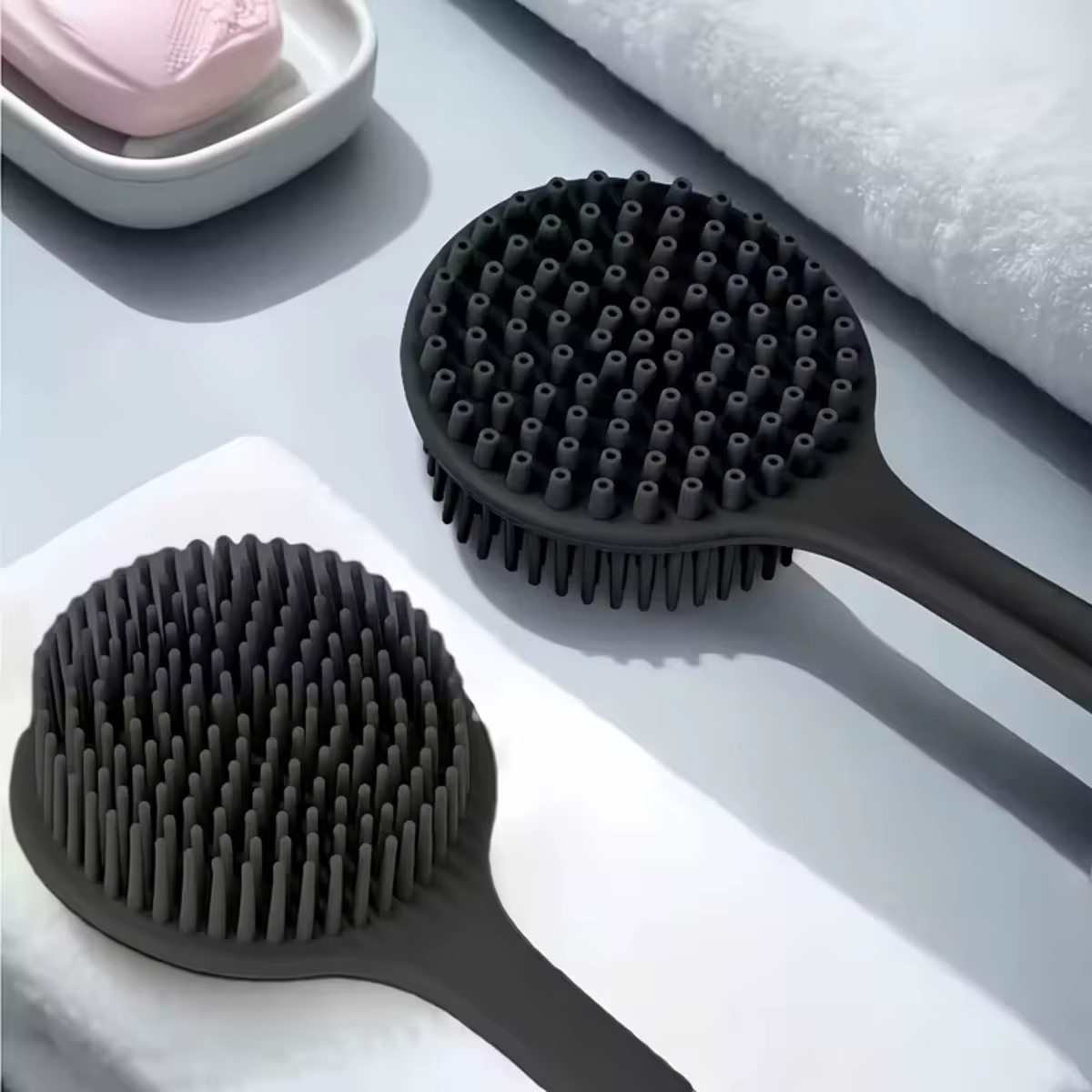 Ensemble de 4 brosses exfoliantes douces en Silicone pour le visage, douche douce, Massage et nettoy