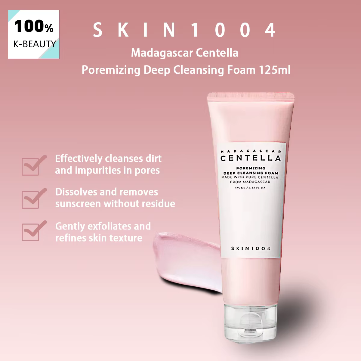 SKIN1004 Madagascar Centella Poremizing Deep Cleansing Foam 125ml, Mousse nettoyante riche et abonda