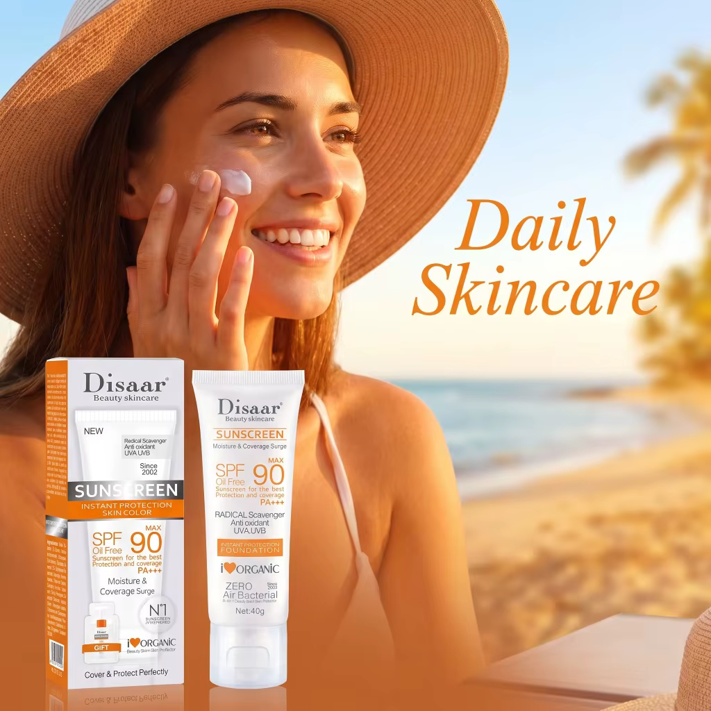 Crème solaire SPF90 PA+++ sans huile, protection UVA UVB, antioxydante, hydratante, légère, soin du 