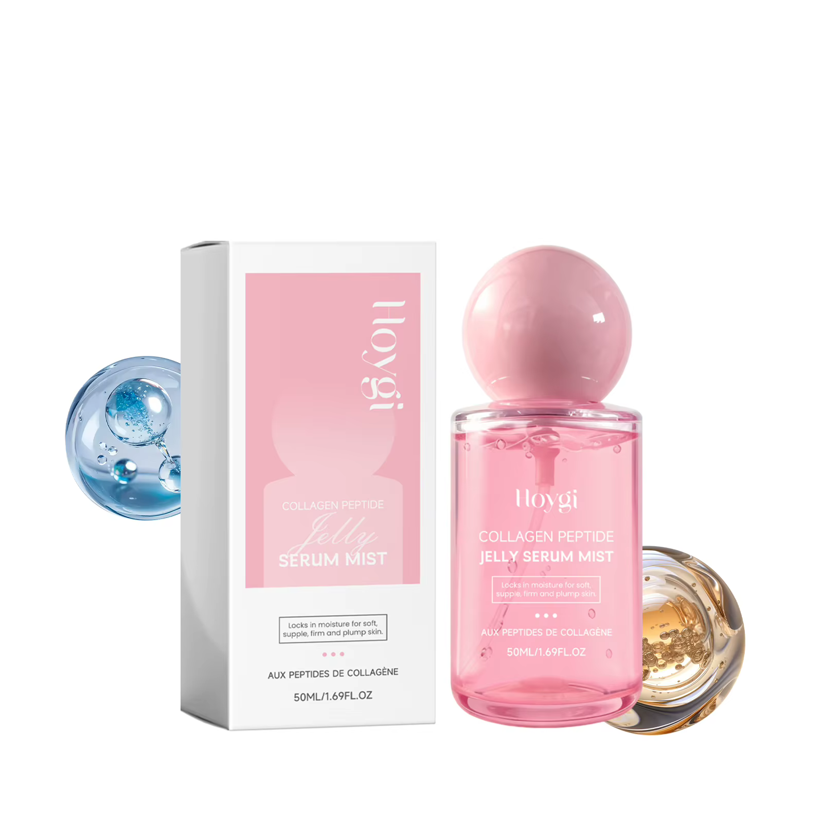 Brume hydratante pour le visage au collagène et aux peptides, légère, non collante, spray hydratant