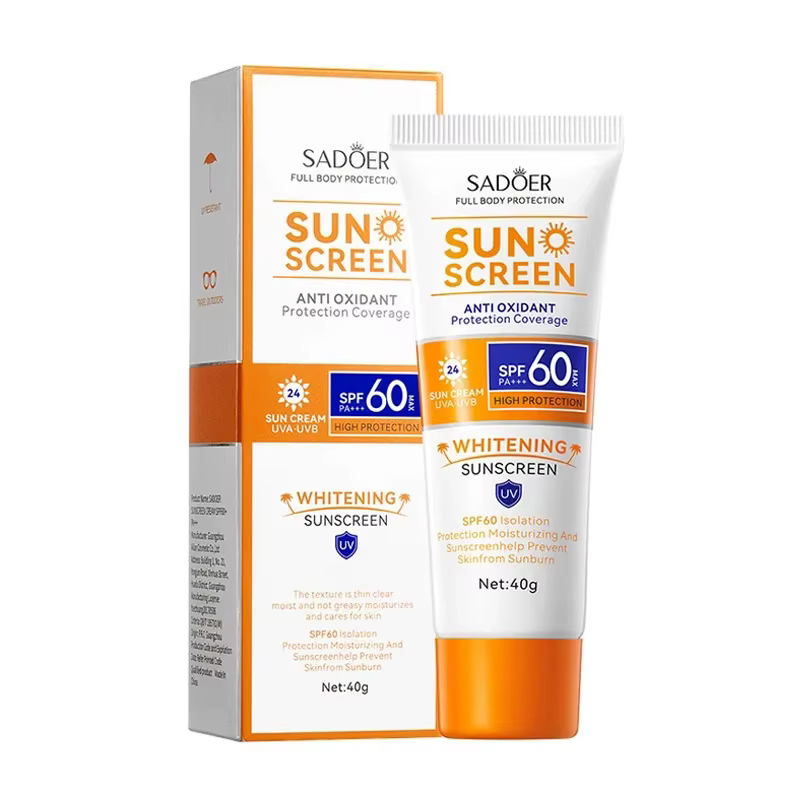 SAODER Spf 60 + crème solaire pour visage corps crème solaire anti-transpiration rafraîchissant Non 