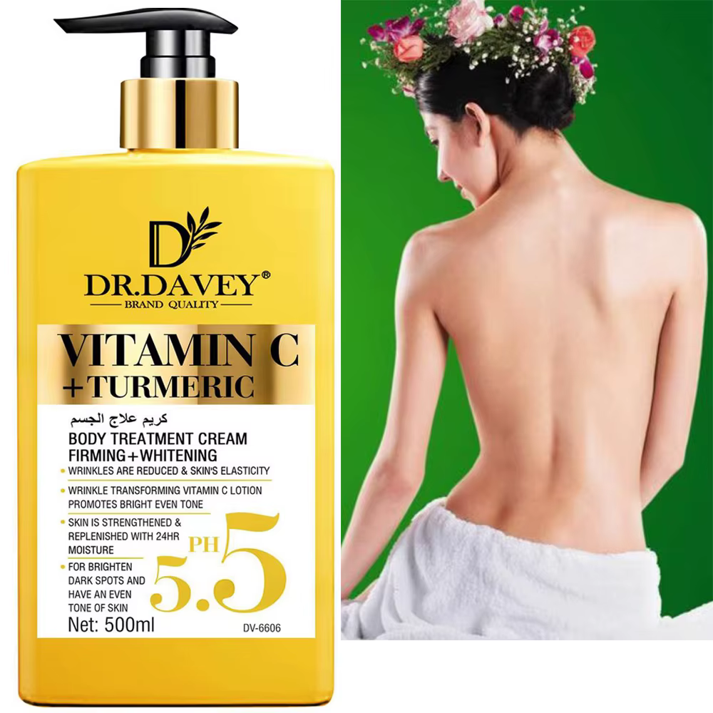 Crème éclaircissante pour le corps au curcuma à la vitamine C +. Crème anti-âge pour taches de vieil