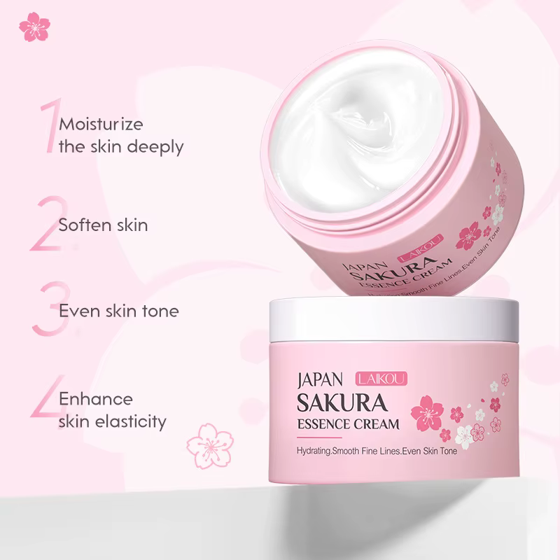 Kit de produits pour le visage Sakura, ensemble de soins pour la peau, nettoyant pour le visage, crè