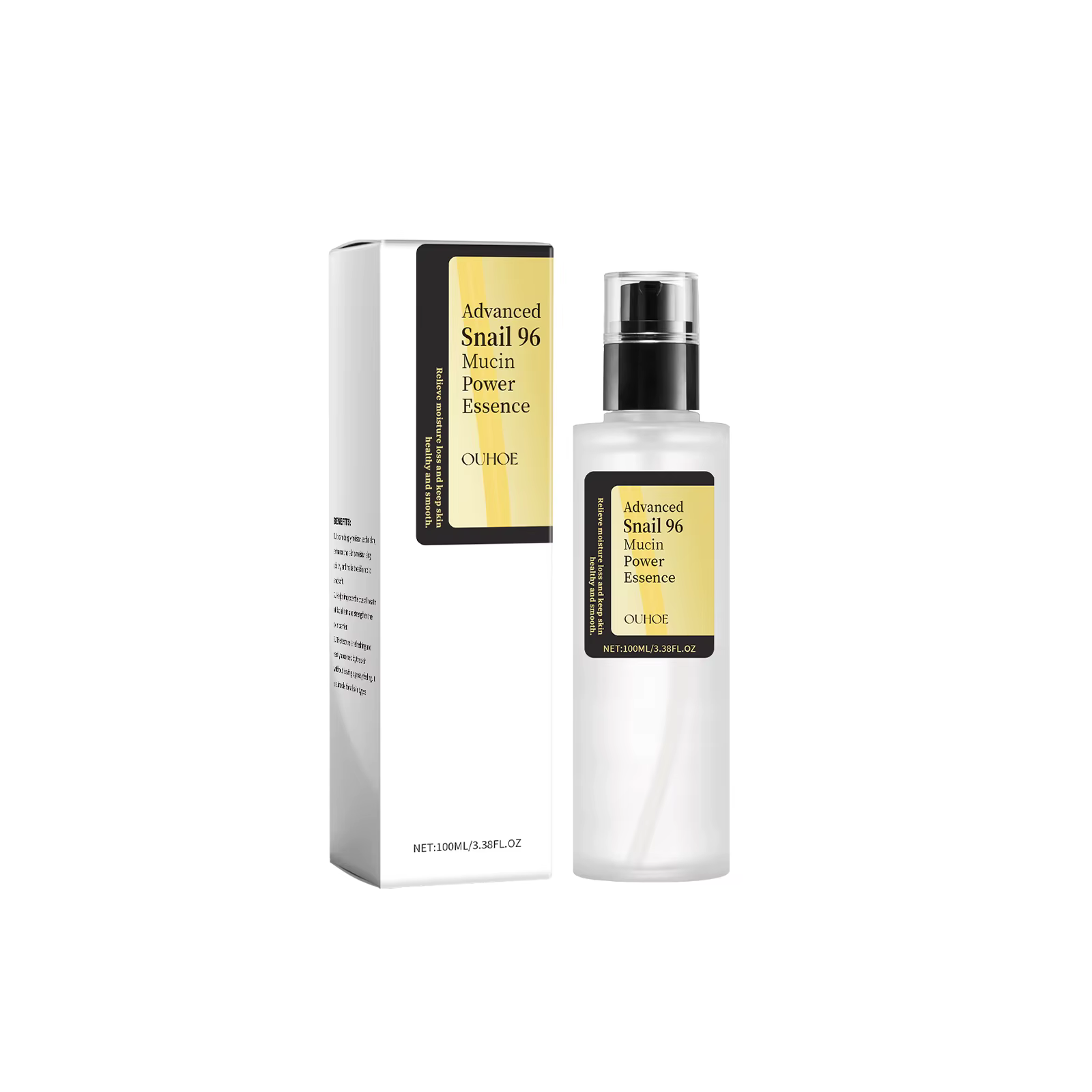 Essence de Mucin d'escargot 100ml, rehausseur hydratant, revitalise la peau terne, traitement apaisa