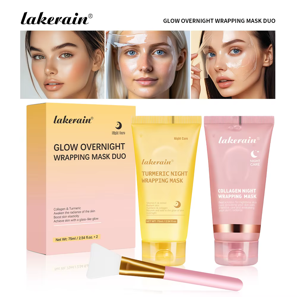 Masque d'emballage de nuit brillant, soin d'hydratation en profondeur, réduit l'affaissement et la m