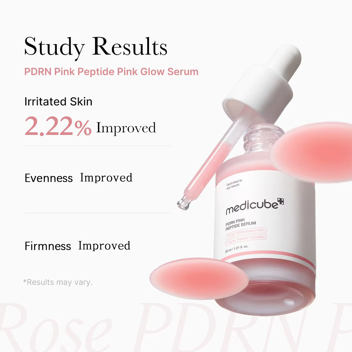 Sérum au peptide rose PDRN à l'ADN de saumon Medicube, lisse et à absorption rapide, rafraîchissant