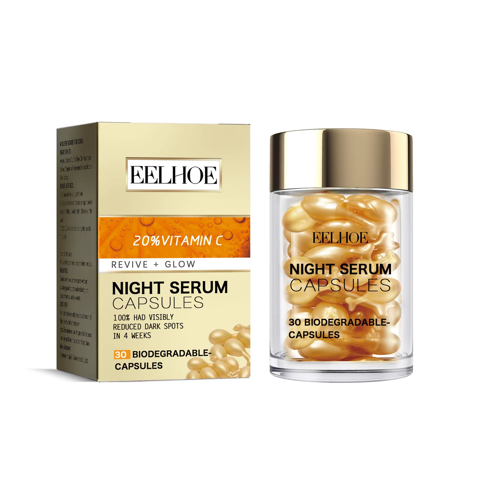 EELHOE vitamine C Anti-âge Capsules raffermissant élimination des rides resserrement hydratant tache