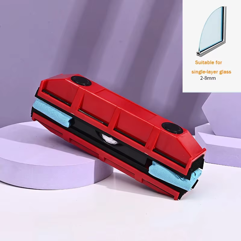 Brosse magnétique double face pour nettoyage de vitres en hauteur 8-20mm et brosse à trois couches p