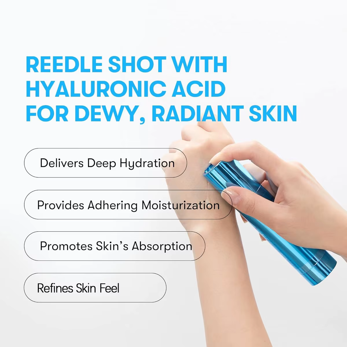 VT COSMETICS Hydrop Reedle Shot 100hL, translucide et hydratant, affinant les pores, améliorant l'éc