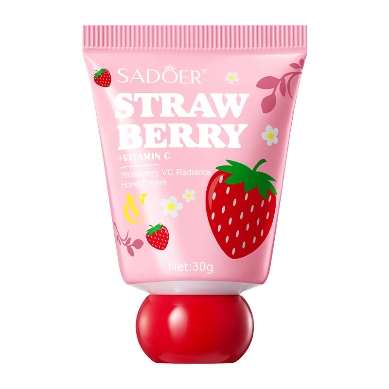Crème pour les mains fraise VC-30g hydratant éclaircissant pour l'hiver, répare la peau sèche et cra