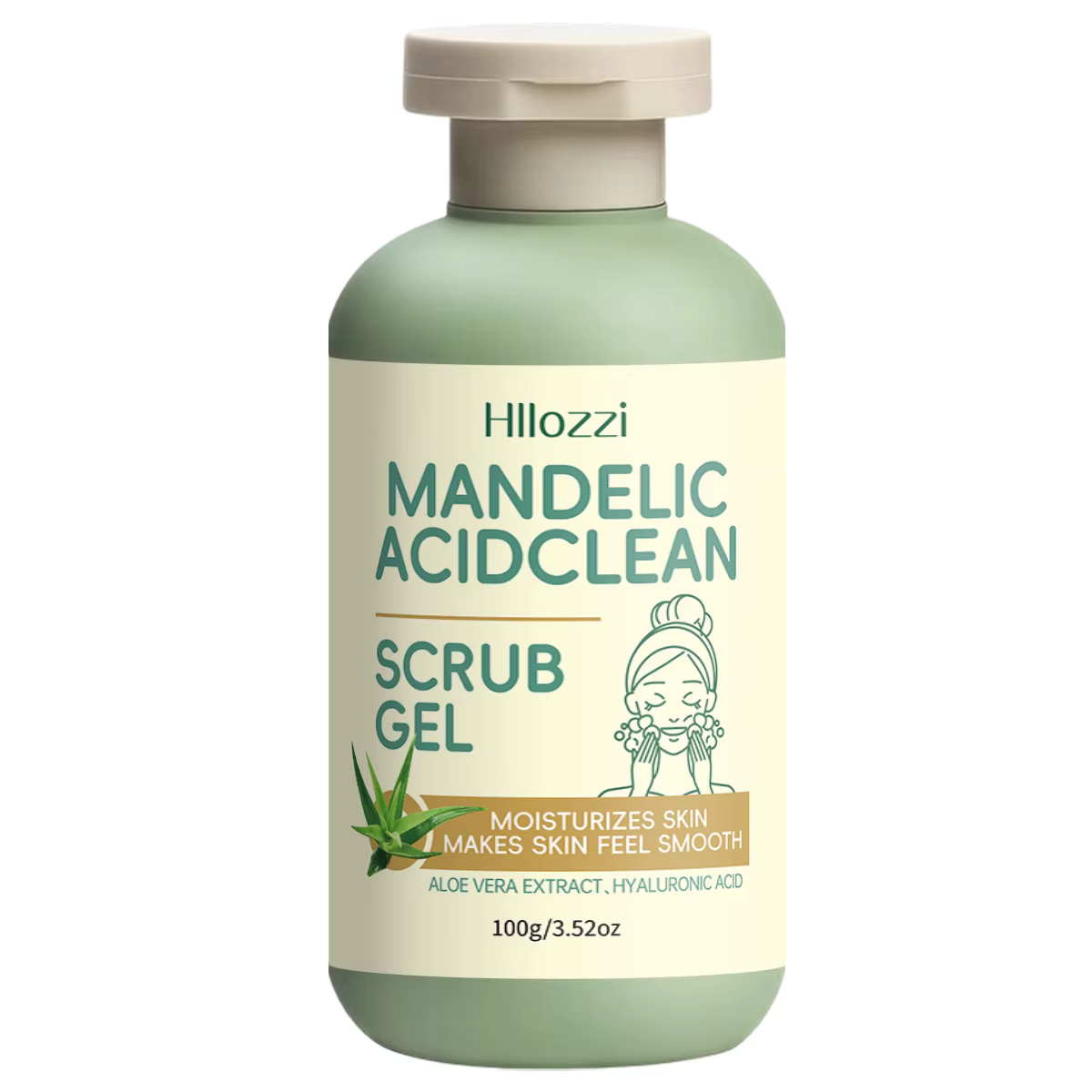 Gel exfoliant à l'acide mandélique 100g/3.520z, divers extraits de plantes, nettoie les pores et nou