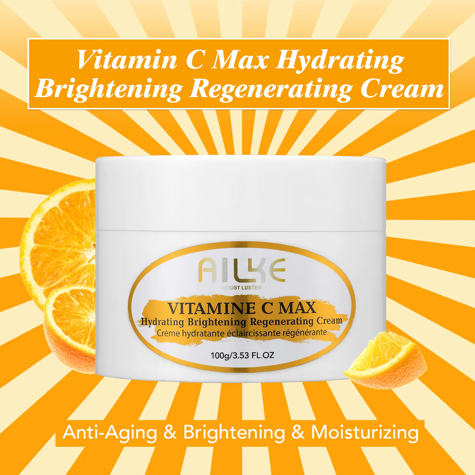 AILKE-Kit de soins de la peau à la vitamine C, crème éclaircissante pour le corps, sérum éclaircissa