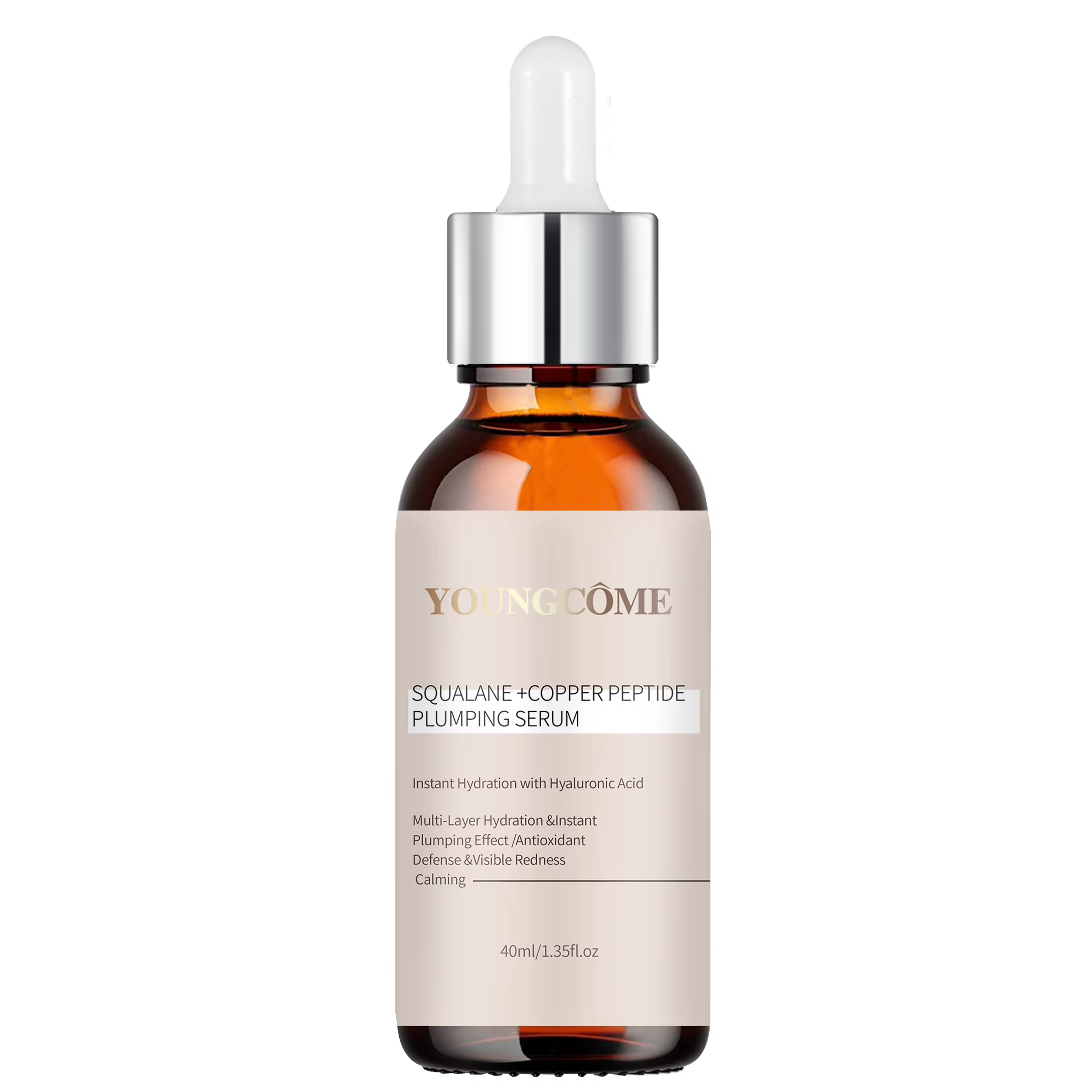 Sérum repulpant au squalane et aux peptides de cuivre pour le visage - Hydratant raffermissant à l'a