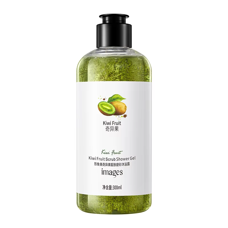 Gel douche exfoliant au citron 300 ml, sans alcool, non gras, sans formaldéhyde, riche en acide citr