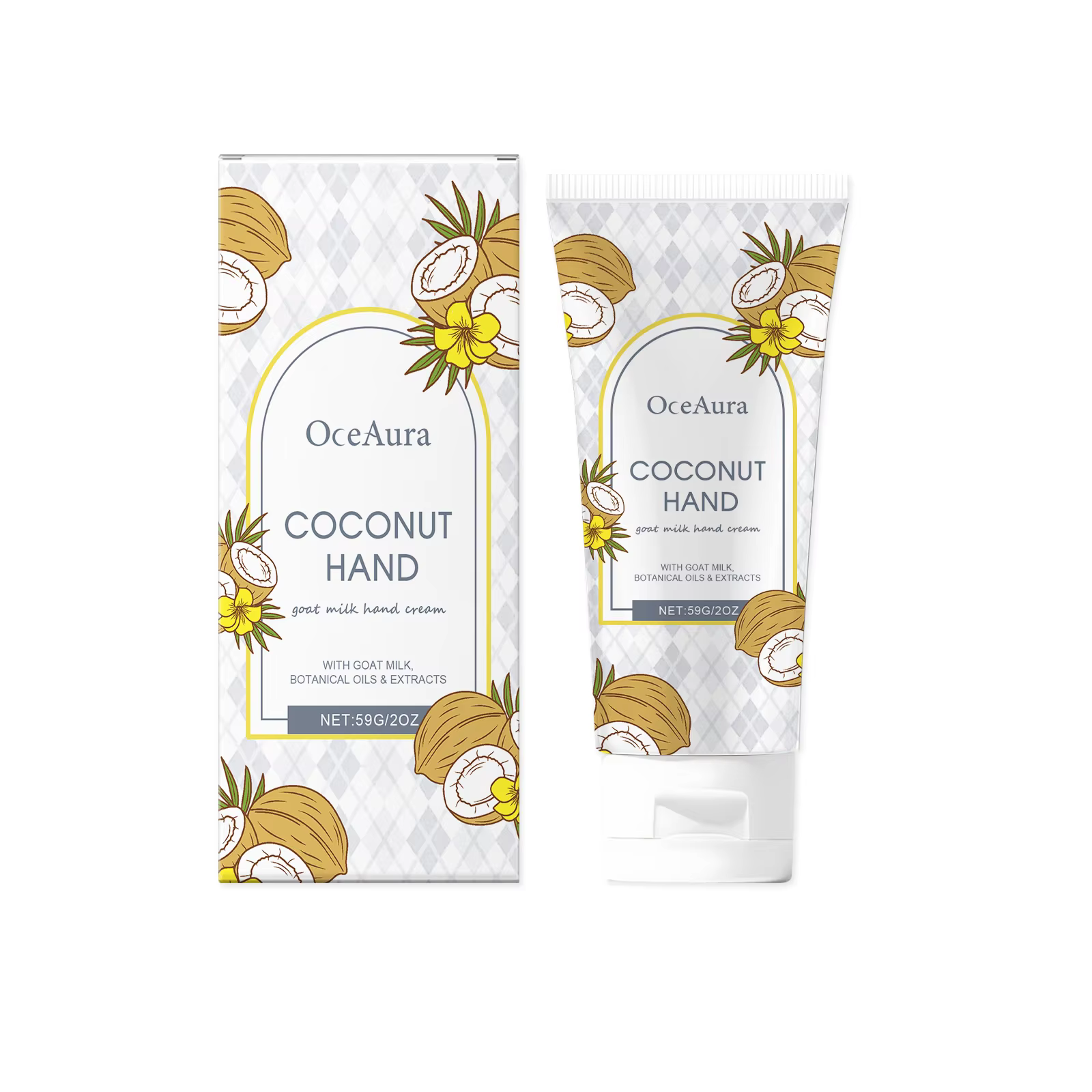 Crème hydratante pour les mains à la noix de coco, nourrissante, rajeunissante, éclaircissante, liss