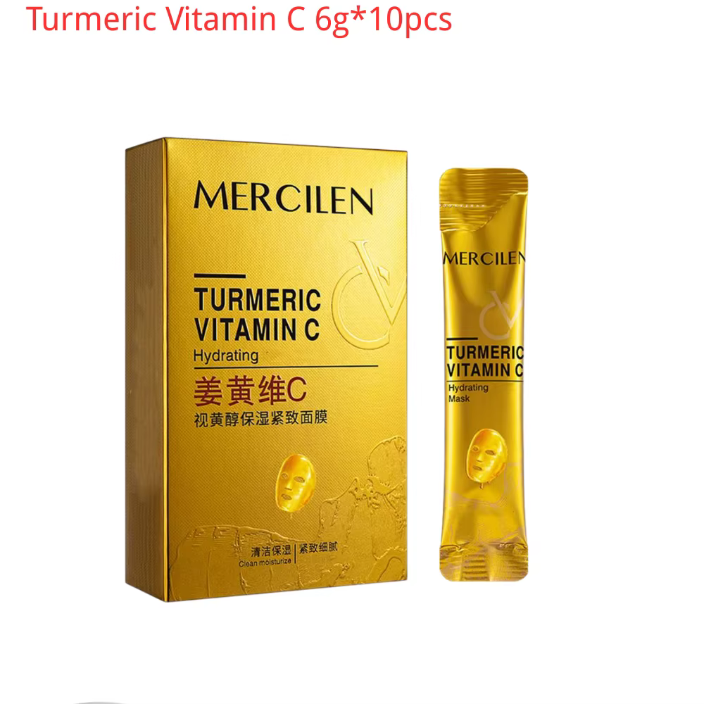 Masque hydratant et raffermissant au collagène/curcuma et vitamine C, masque peel-off, sachet indivi