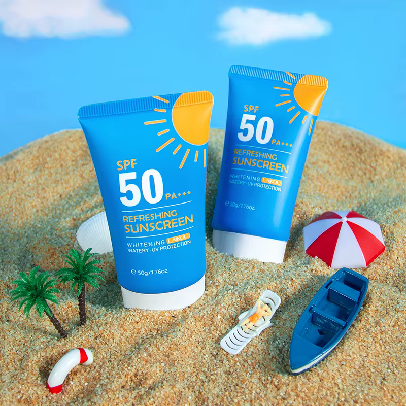 LAIKOU-Crème solaire hydratante et blanchissante, réétiquettes, contrôle de l'huile, soins du visage