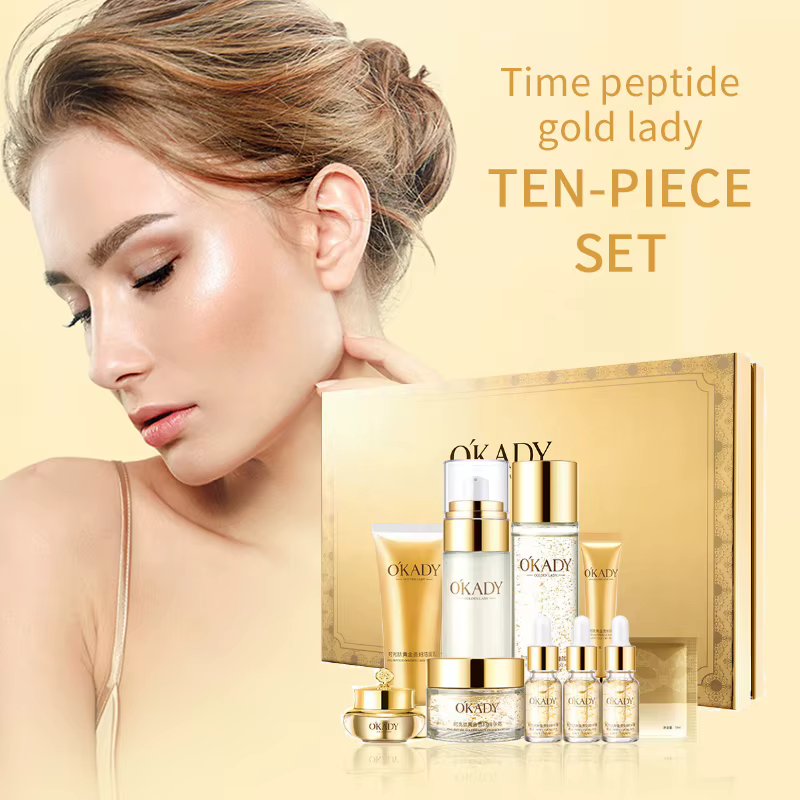 Opei Time Peptide Gold Lady Ensemble de dix pièces Kit de soin hydratant et hydratant Cosmétiques no