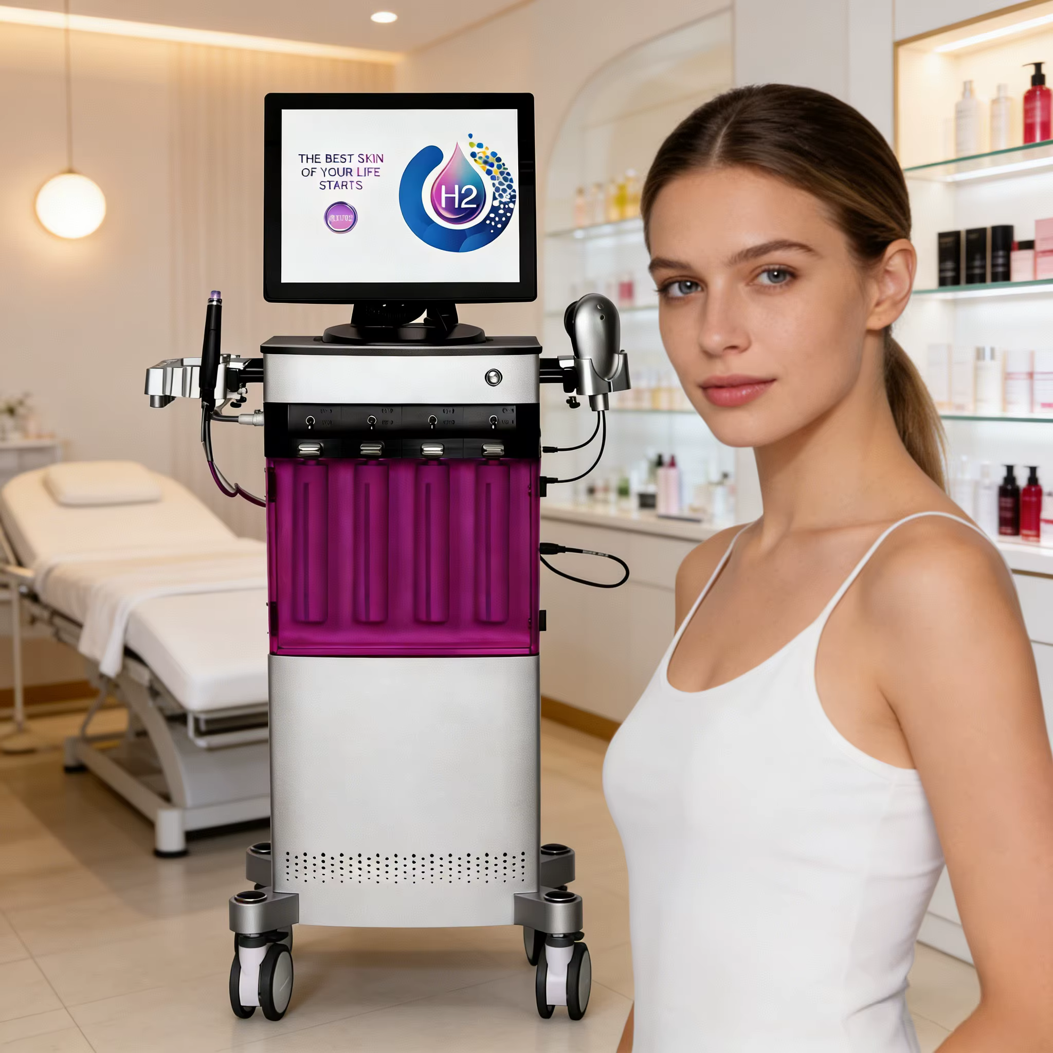 Appareil de soin du visage à oxygène 10 en 1, appareil professionnel pour le soin de la peau, nettoy