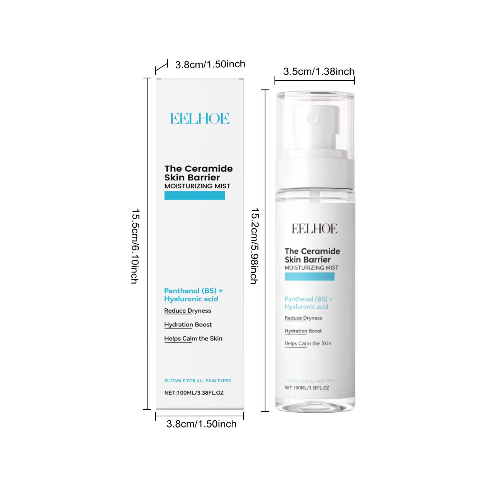 Brume hydratante pour le visage à l'acide hyaluronique, contrôle de l'huile, minimise les Pores, raf
